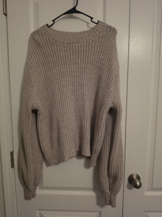 Zenana Outfitters Sweaters - Zenana Outfitters Chunky Crewneck Sweater in Light Beige Sz Large